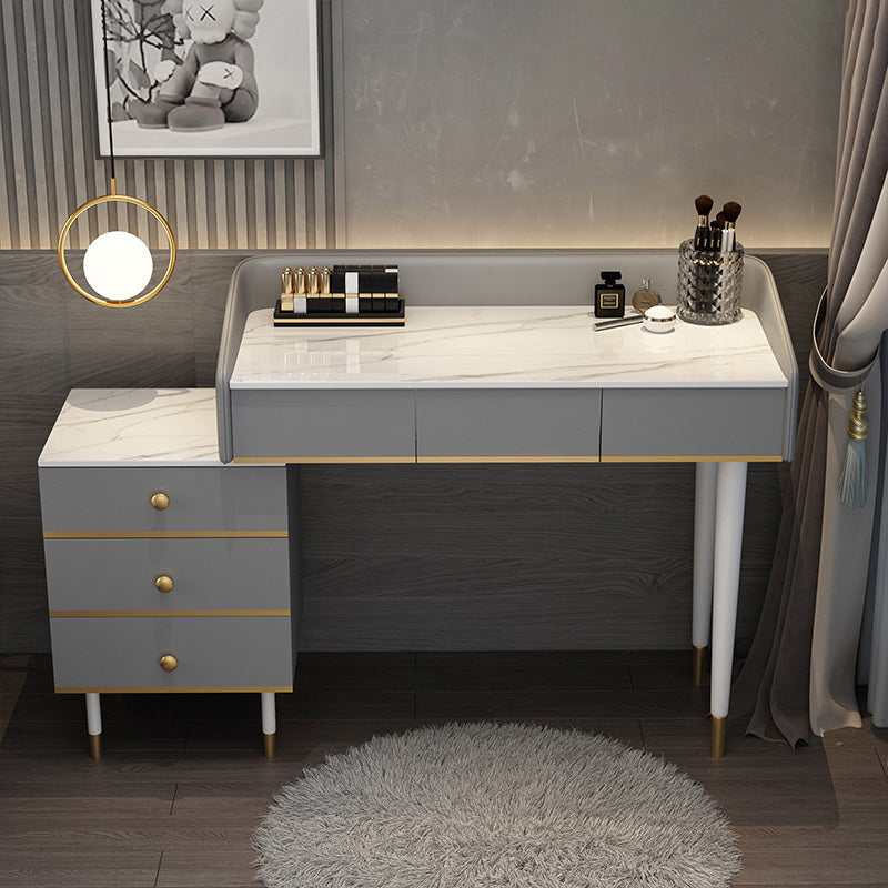 Tavolo da toeletta da toeletta per specchio a specchio accontentato per trucco regolabile con cassetti