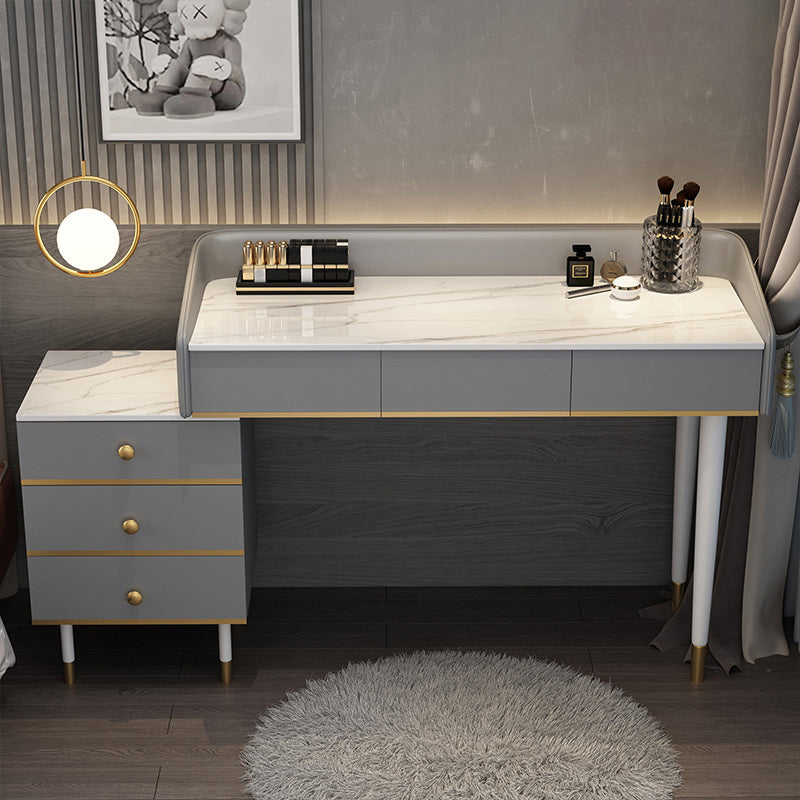 Tavolo da toeletta da toeletta per specchio a specchio accontentato per trucco regolabile con cassetti