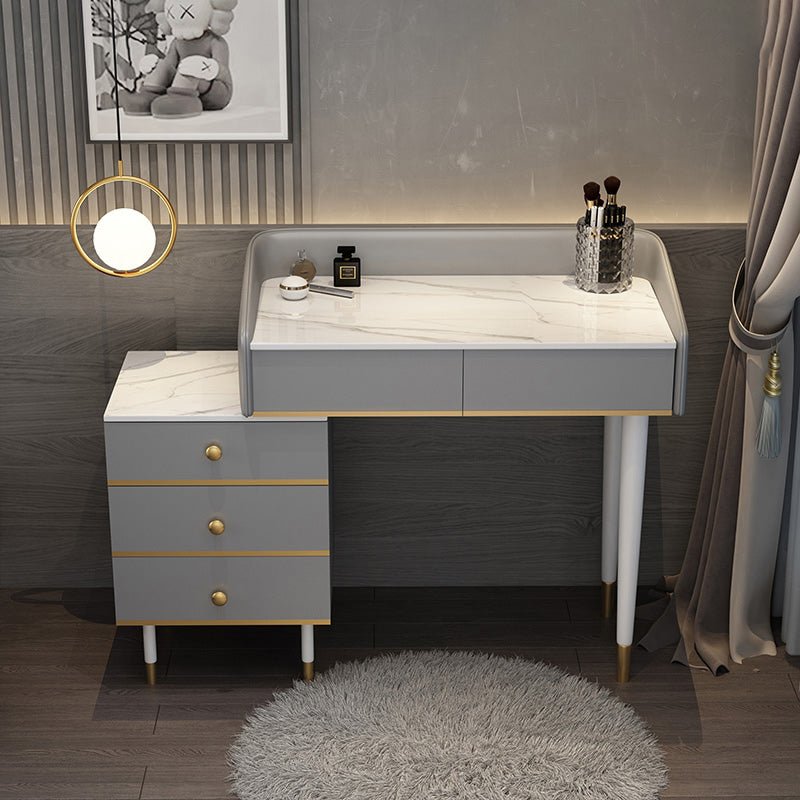 Tavolo da toeletta da toeletta per specchio a specchio accontentato per trucco regolabile con cassetti