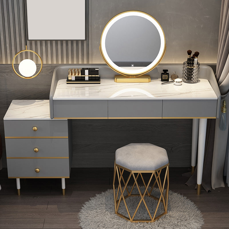 Tavolo da toeletta da toeletta per specchio a specchio accontentato per trucco regolabile con cassetti
