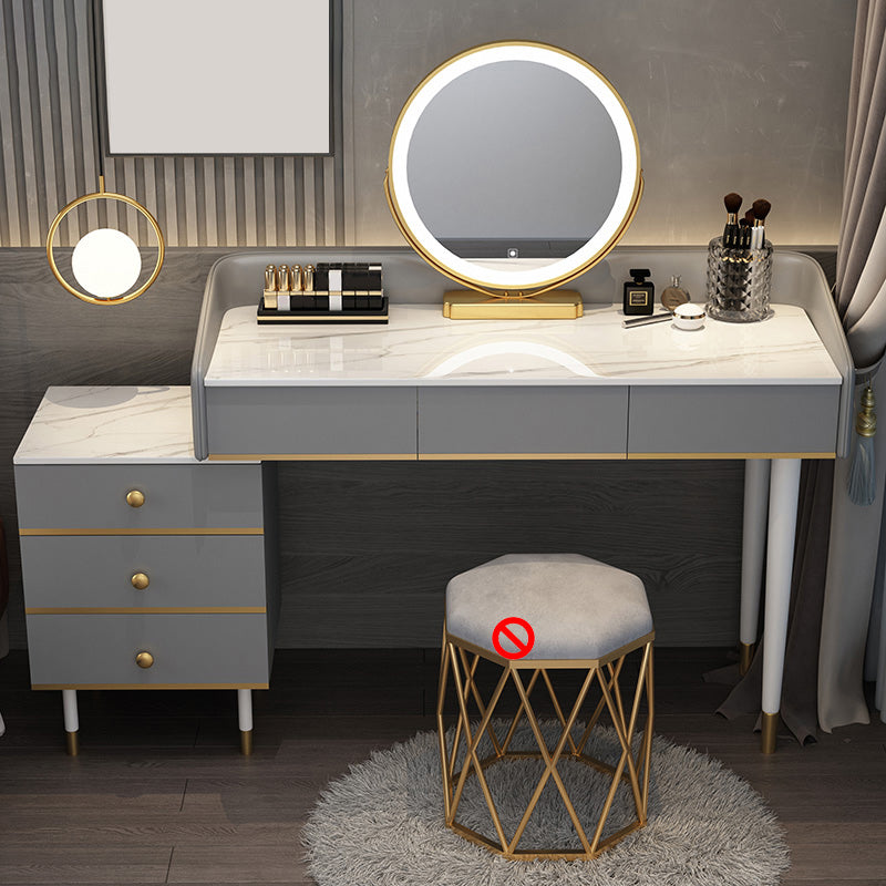 Tavolo da toeletta da toeletta per specchio a specchio accontentato per trucco regolabile con cassetti