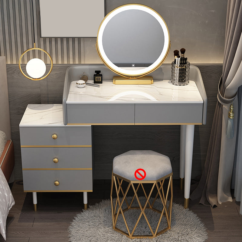 Tavolo da toeletta da toeletta per specchio a specchio accontentato per trucco regolabile con cassetti