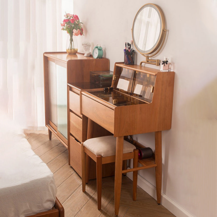 16" Wide Contemporary Vanity Table Solid Wood Make-up Vanity with Drawer Clearhalo 'Bedroom Furniture' 'furn' 'furn_makeup_vanities' 'Furniture' 'Makeup Vanities' 'makeup_vanities' 7617346