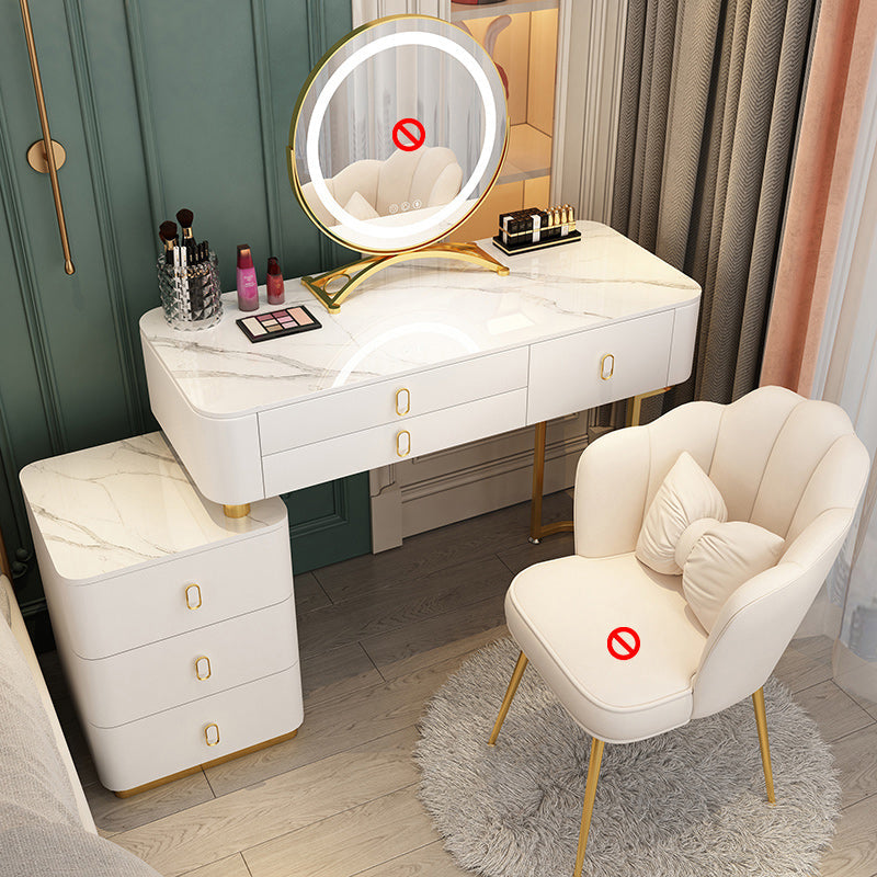 Solid Wood Makeup Counter Adjustable Mirror Vanity Dressing Table with Drawer