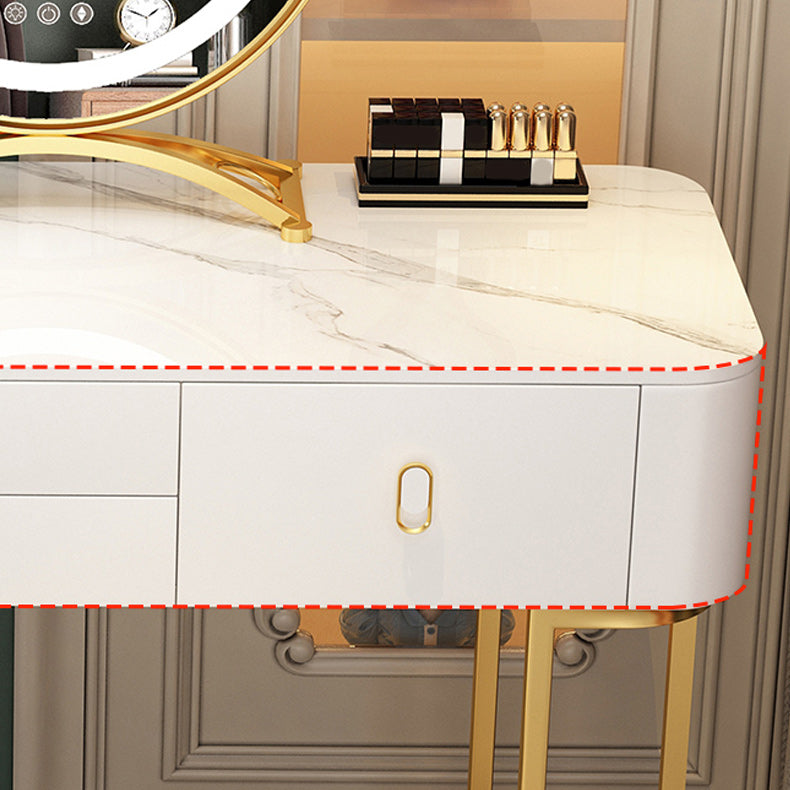 Solid Wood Makeup Counter Adjustable Mirror Vanity Dressing Table with Drawer