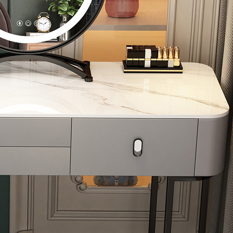 Solid Wood Makeup Counter Adjustable Mirror Vanity Dressing Table with Drawer