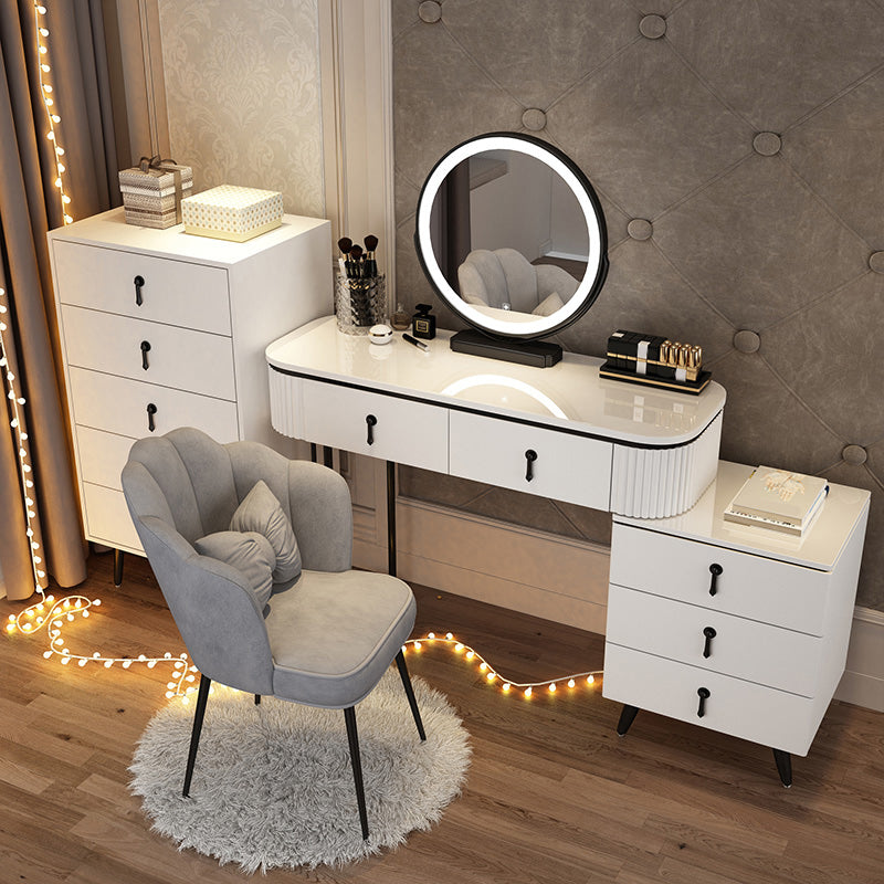 Contador de maquillaje de madera Mirador de tocador de espejo ajustable con cajón