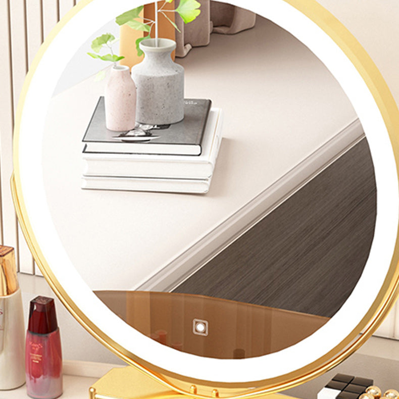 Mirrored Glass Makeup Counter Adjustable Mirror Vanity Dressing Table with Drawer