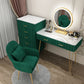 Slate Vanity Desk Removable Vanity Makeup Vanity Set for Bedroom Makeup Vanity & Mirror & 5 Dressers & Vanity Stool 39"L x 16"W x 31"H Green Clearhalo 'Bedroom Furniture' 'furn' 'furn_makeup_vanities' 'Furniture' 'Makeup Vanities' 'makeup_vanities' 7617752