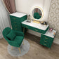 Slate Vanity Desk Removable Vanity Makeup Vanity Set for Bedroom Vanity&Mirror&Sideboard&Vanity Stool&5 Dressers 39"L x 16"W x 31"H Green Clearhalo 'Bedroom Furniture' 'furn' 'furn_makeup_vanities' 'Furniture' 'Makeup Vanities' 'makeup_vanities' 7617771