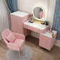 Slate Vanity Desk Removable Vanity Makeup Vanity Set for Bedroom Vanity&Mirror&Sideboard&Vanity Stool&5 Dressers 31"L x 16"W x 31"H Pink Clearhalo 'Bedroom Furniture' 'furn' 'furn_makeup_vanities' 'Furniture' 'Makeup Vanities' 'makeup_vanities' 7617774