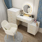 Slate Vanity Desk Removable Vanity Makeup Vanity Set for Bedroom Vanity&Mirror&Sideboard&Vanity Stool&5 Dressers 31"L x 16"W x 31"H Off-White Clearhalo 'Bedroom Furniture' 'furn' 'furn_makeup_vanities' 'Furniture' 'Makeup Vanities' 'makeup_vanities' 7617776