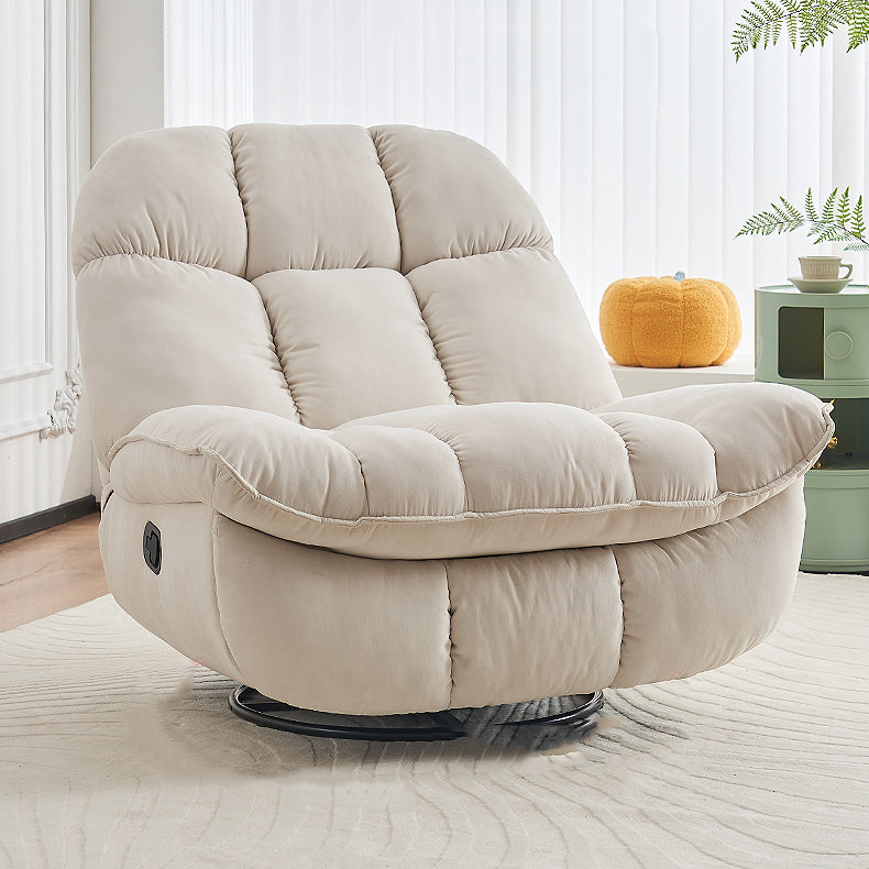 Modern Metal Frame Standard Recliner Solid Color Recliner Chair with Footrest Clearhalo 'Chairs & Seating' 'furn' 'furn_recliners' 'Furniture' 'Living Room Furniture' 'Recliners' 7617818