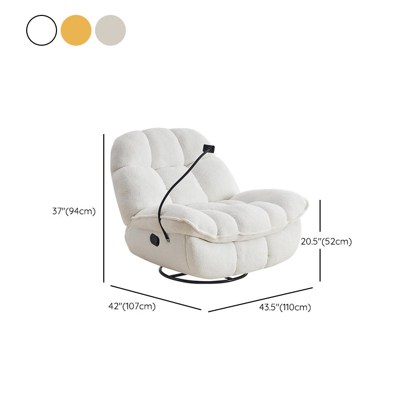 Modern Metal Frame Standard Recliner Solid Color Recliner Chair with Footrest Clearhalo 'Chairs & Seating' 'furn' 'furn_recliners' 'Furniture' 'Living Room Furniture' 'Recliners' 7617824