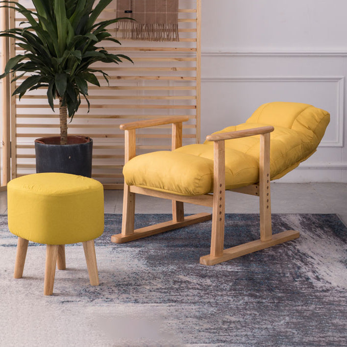 Houten frame standaard ligstoel vaste kleur ligstoel met ontlasting