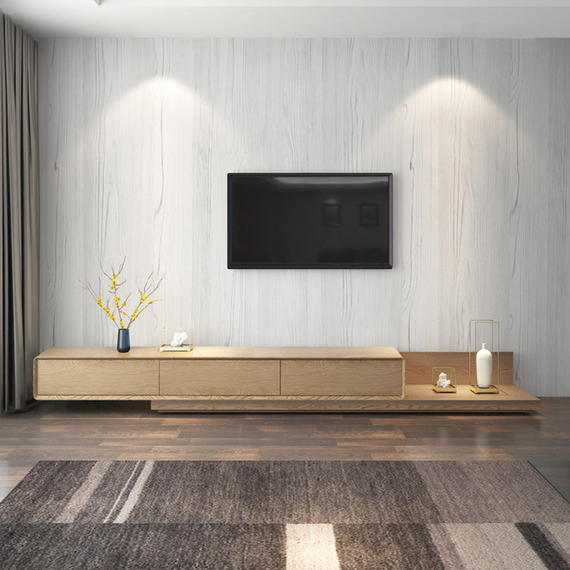 Wooden TV Stand Console Scandinavian Media Console with 3 Drawers 79"L x 16.5"W x 11"H Natural Fillet Clearhalo 'furn' 'furn_tv_stands_entertainment_centers' 'Furniture' 'Living Room Furniture' 'TV Stands & Entertainment Centers' 'TV Stands & Media Storage Furniture' 'tv_stands_entertainment_centers' 7618197