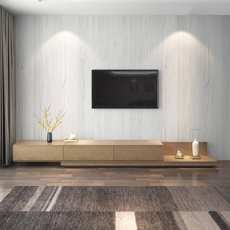 Wooden TV Stand Console Scandinavian Media Console with 3 Drawers 79"L x 16.5"W x 11"H Natural Right Angle Clearhalo 'furn' 'furn_tv_stands_entertainment_centers' 'Furniture' 'Living Room Furniture' 'TV Stands & Entertainment Centers' 'TV Stands & Media Storage Furniture' 'tv_stands_entertainment_centers' 7618199