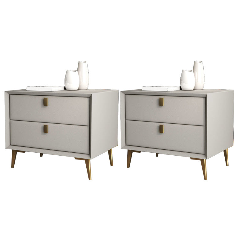Mesa de acento de cuero Nightsand Modern Bedside Gabinet con cajones