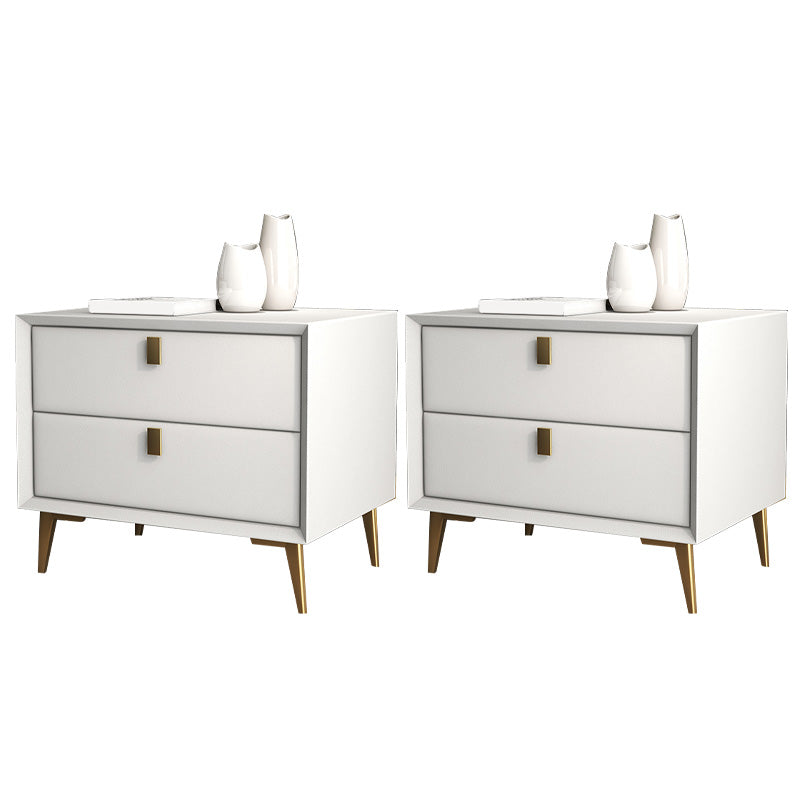 Mesa de acento de cuero Nightsand Modern Bedside Gabinet con cajones