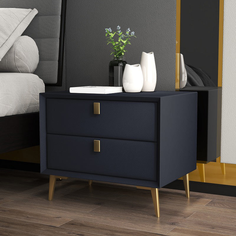 Mesa de acento de cuero Nightsand Modern Bedside Gabinet con cajones