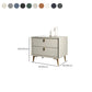 Leather Accent Table Nightstand Modern Bedside Cabinet with Drawers