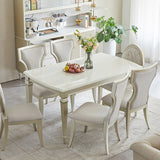 Glam Rectangle Dining Table White Faux Marble Tabletop for Home Clearhalo 'Dining Tables & Seating' 'Dining Tables' 'dining_table' 'furn' 'furn_dining_table' 'Furniture' 'Kitchen & Dining Furniture' 7618400