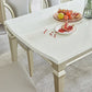 Glam Rectangle Dining Table White Faux Marble Tabletop for Home Clearhalo 'Dining Tables & Seating' 'Dining Tables' 'dining_table' 'furn' 'furn_dining_table' 'Furniture' 'Kitchen & Dining Furniture' 7618403