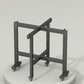 Modern Foldable Dining Table Round Grey Wood Tabletop with Metal Trestle Base
