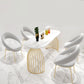 Glam White Faux Marble Top Kitchen Table with Gold Metal Legs