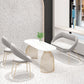 Glam White Faux Marble Top Kitchen Table with Gold Metal Legs