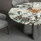 Glam Round Marble Top Dining Table with Metal Pedestal Base for Home Clearhalo 'Dining Tables & Seating' 'Dining Tables' 'dining_table' 'furn' 'furn_dining_table' 'Furniture' 'Kitchen & Dining Furniture' 7618461