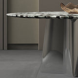 Glam Round Marble Top Dining Table with Metal Pedestal Base for Home Clearhalo 'Dining Tables & Seating' 'Dining Tables' 'dining_table' 'furn' 'furn_dining_table' 'Furniture' 'Kitchen & Dining Furniture' 7618462