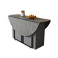 Modern Round Stone Top Dining Table Foldable for Small Spaces