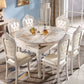 Glam Round Marble Top Dining Table with Solid Wood Legs for Home Clearhalo 'Dining Tables & Seating' 'Dining Tables' 'dining_table' 'furn' 'furn_dining_table' 'Furniture' 'Kitchen & Dining Furniture' 7618494