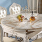 Glam Round Marble Top Dining Table with Solid Wood Legs for Home Clearhalo 'Dining Tables & Seating' 'Dining Tables' 'dining_table' 'furn' 'furn_dining_table' 'Furniture' 'Kitchen & Dining Furniture' 7618498