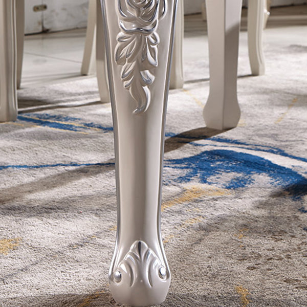 Glam Round Marble Top Dining Table with Solid Wood Legs for Home Clearhalo 'Dining Tables & Seating' 'Dining Tables' 'dining_table' 'furn' 'furn_dining_table' 'Furniture' 'Kitchen & Dining Furniture' 7618501