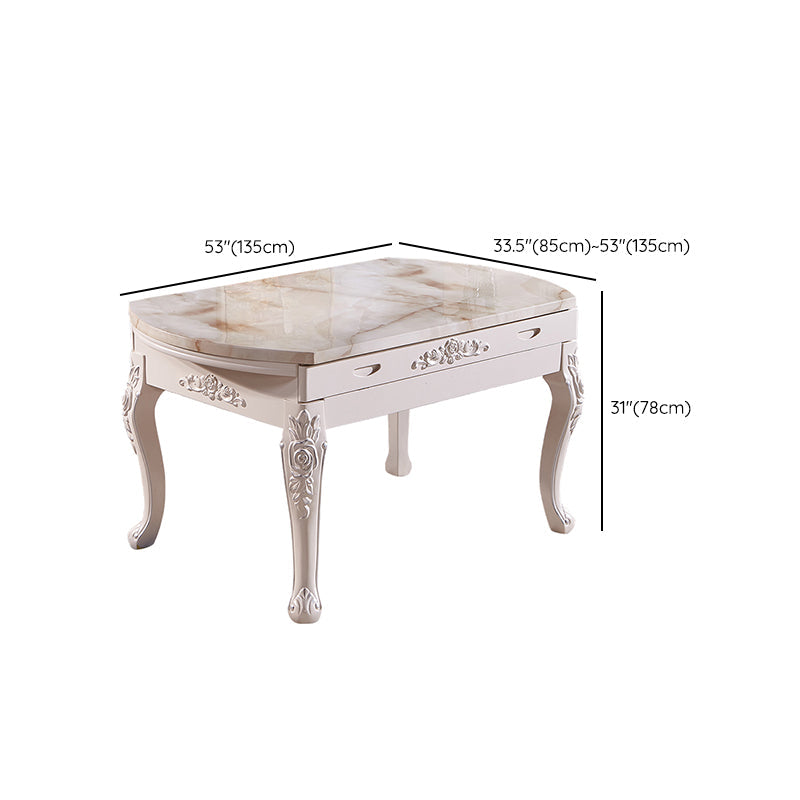 Glam Round Marble Top Dining Table with Solid Wood Legs for Home Clearhalo 'Dining Tables & Seating' 'Dining Tables' 'dining_table' 'furn' 'furn_dining_table' 'Furniture' 'Kitchen & Dining Furniture' 7618504