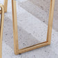 Glam Kitchen Table with Faux Marble Top Gold Metal Legs for Home Clearhalo 'Dining Tables & Seating' 'Dining Tables' 'dining_table' 'furn' 'furn_dining_table' 'Furniture' 'Kitchen & Dining Furniture' 7618525