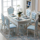 Glam Kitchen Table with Faux Marble Top Solid Wood Legs for Home