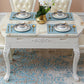 Glam Kitchen Table with Faux Marble Top Solid Wood Legs for Home