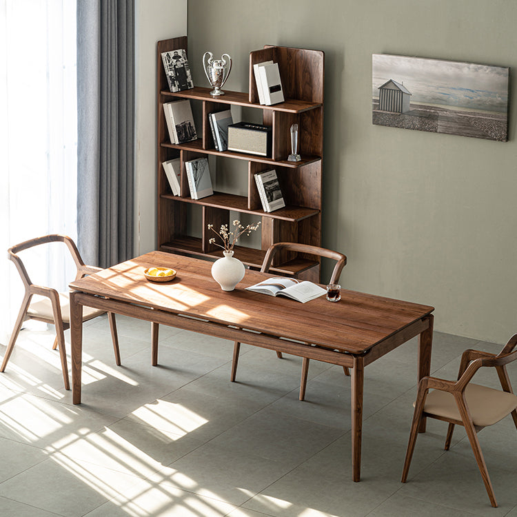 Modern Rectangle Dinner Table Brown Solid Wood Tabletop for Living Room Clearhalo 'Dining Tables & Seating' 'Dining Tables' 'dining_table' 'furn' 'furn_dining_table' 'Furniture' 'Kitchen & Dining Furniture' 7618542