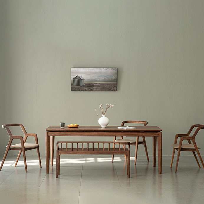 Modern Rectangle Dinner Table Brown Solid Wood Tabletop for Living Room Clearhalo 'Dining Tables & Seating' 'Dining Tables' 'dining_table' 'furn' 'furn_dining_table' 'Furniture' 'Kitchen & Dining Furniture' 7618544