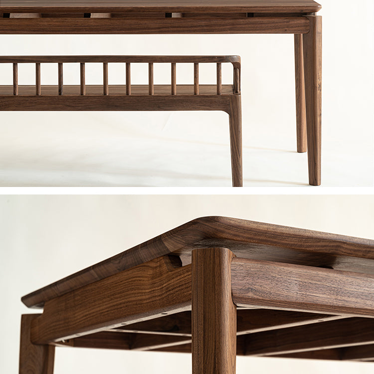 Modern Rectangle Dinner Table Brown Solid Wood Tabletop for Living Room Clearhalo 'Dining Tables & Seating' 'Dining Tables' 'dining_table' 'furn' 'furn_dining_table' 'Furniture' 'Kitchen & Dining Furniture' 7618550