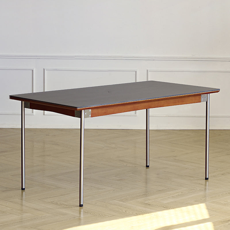 Modern Rectangle Dining Table with Stainless Steel Leg for Living Room Black Without Chairs Clearhalo 'Dining Tables & Seating' 'Dining Tables' 'dining_table' 'furn' 'furn_dining_table' 'Furniture' 'Kitchen & Dining Furniture' 7618558