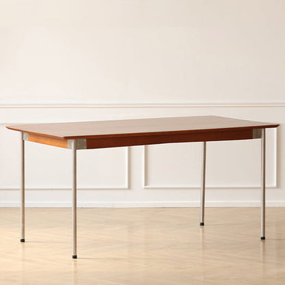 Modern Rectangle Dining Table with Stainless Steel Leg for Living Room Natural Without Chairs Clearhalo 'Dining Tables & Seating' 'Dining Tables' 'dining_table' 'furn' 'furn_dining_table' 'Furniture' 'Kitchen & Dining Furniture' 7618561