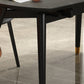 Round Extendable Dining Table Modern Stone Tabletop with Solid Wood Legs Clearhalo 'Dining Tables & Seating' 'Dining Tables' 'dining_table' 'furn' 'furn_dining_table' 'Furniture' 'Kitchen & Dining Furniture' 7618581