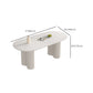 White Contemporary Oval Stone Dining Table with Double Pedestal