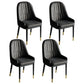 Glam Style Dining Chair Leather Parsons Side Chair for Living Room Black 4 Piece Set Clearhalo 'Dining Chairs' 'Dining Tables & Seating' 'dining_chair' 'furn' 'furn_dining_chair' 'Furniture' 'Kitchen & Dining Furniture' 7618651