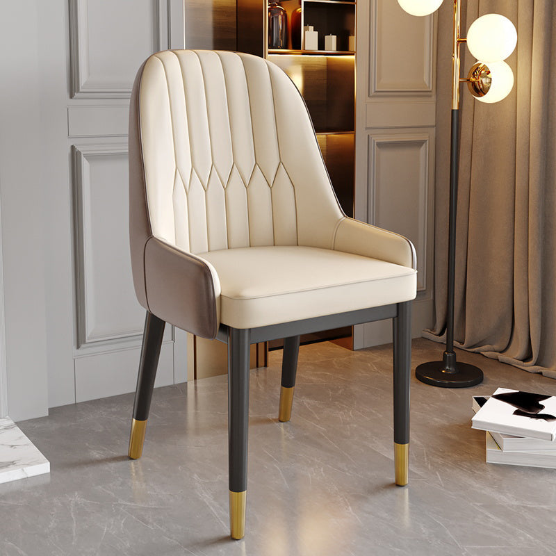 Glam Style Dining Chair Leather Parsons Side Chair for Living Room Clearhalo 'Dining Chairs' 'Dining Tables & Seating' 'dining_chair' 'furn' 'furn_dining_chair' 'Furniture' 'Kitchen & Dining Furniture' 7618652