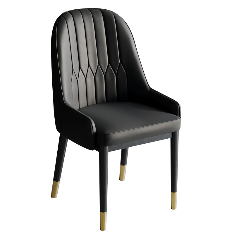 Glam Style Dining Chair Leather Parsons Side Chair for Living Room Clearhalo 'Dining Chairs' 'Dining Tables & Seating' 'dining_chair' 'furn' 'furn_dining_chair' 'Furniture' 'Kitchen & Dining Furniture' 7618654